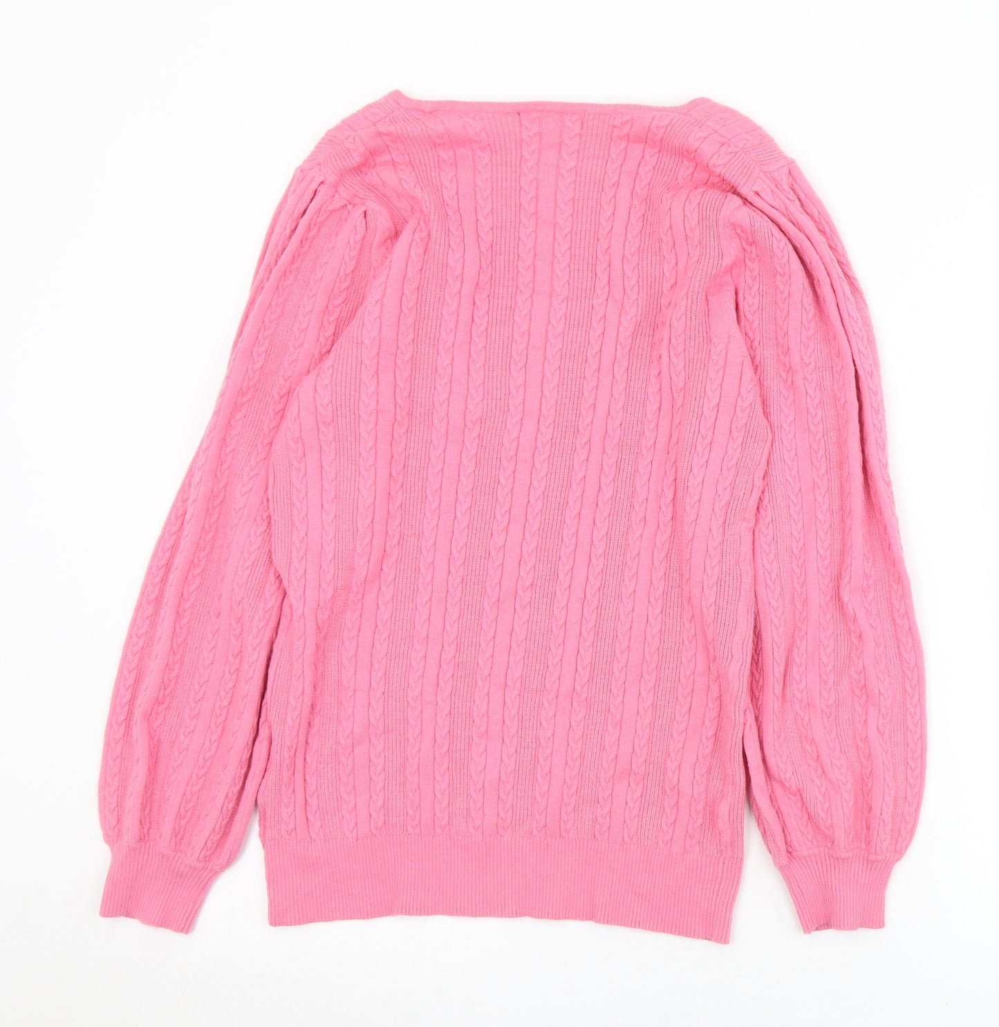 F&F Womens Pink Square Neck  Viscose Pullover Jumper Size 16