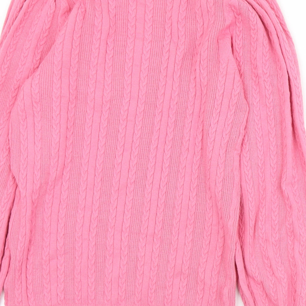 F&F Womens Pink Square Neck  Viscose Pullover Jumper Size 16