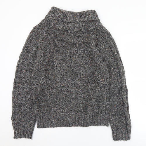 Puritan Mens Grey Collared  Acrylic Pullover Jumper Size M