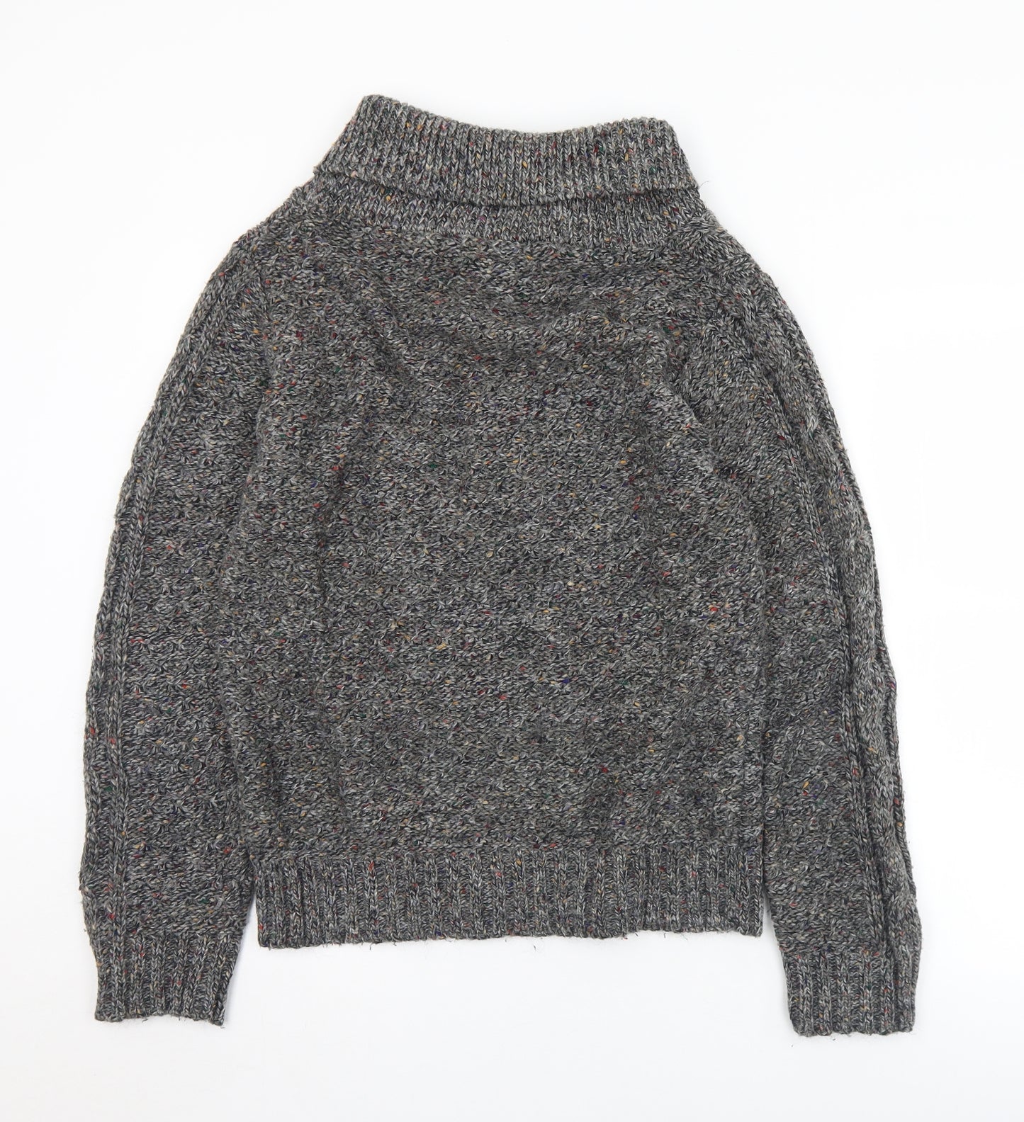 Puritan Mens Grey Collared  Acrylic Pullover Jumper Size M
