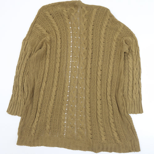 Boohoo Womens Brown Collared  Acrylic Cardigan Jumper Size S   - S/M