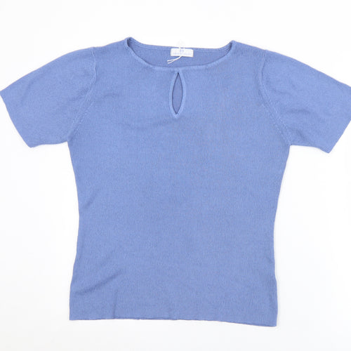 Essentials Womens Blue Round Neck  Acrylic Vest Jumper Size 14   - 14-16
