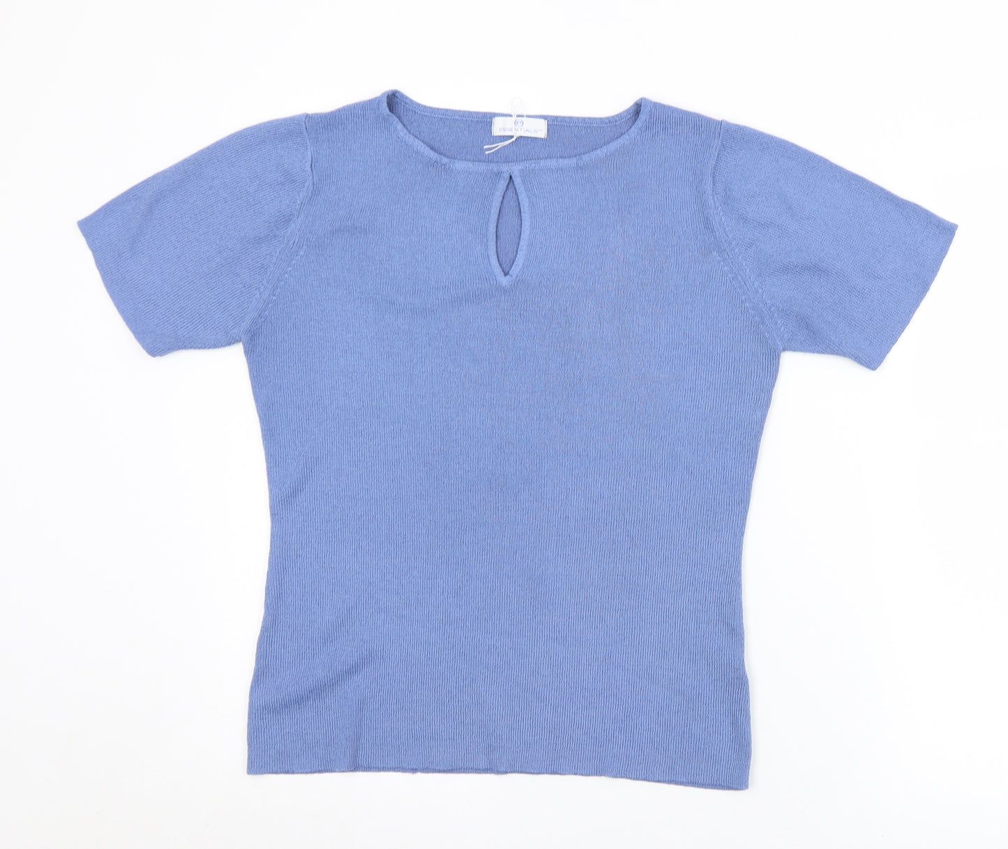 Essentials Womens Blue Round Neck  Acrylic Vest Jumper Size 14   - 14-16