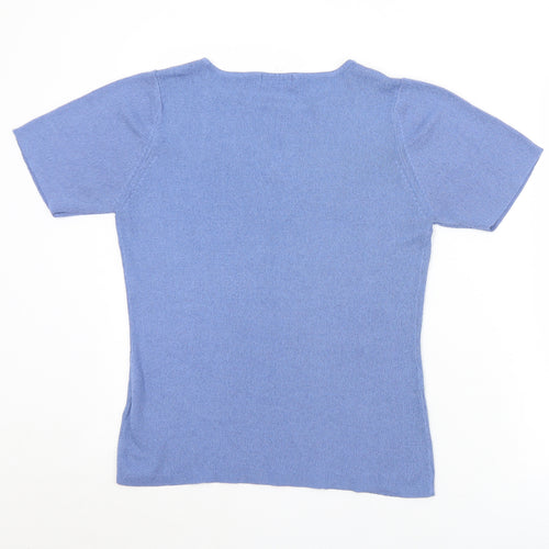 Essentials Womens Blue Round Neck  Acrylic Vest Jumper Size 14   - 14-16
