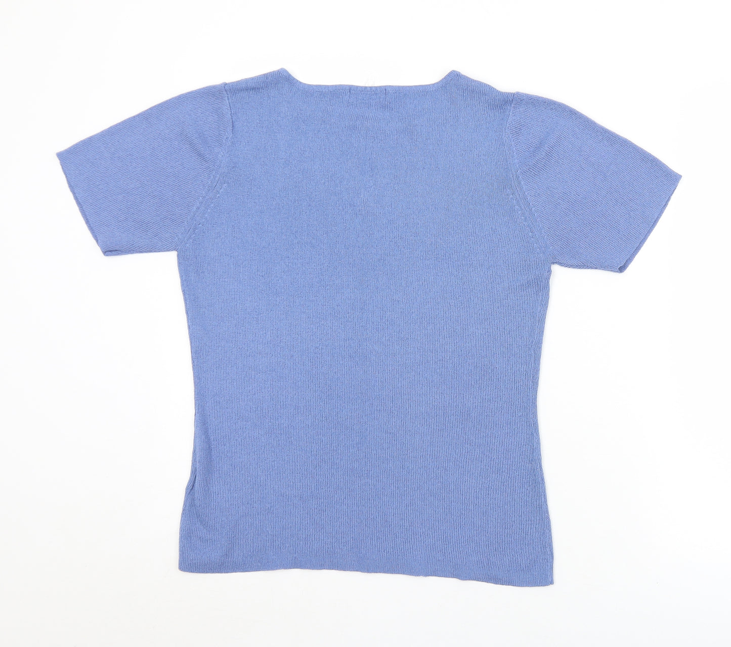 Essentials Womens Blue Round Neck  Acrylic Vest Jumper Size 14   - 14-16