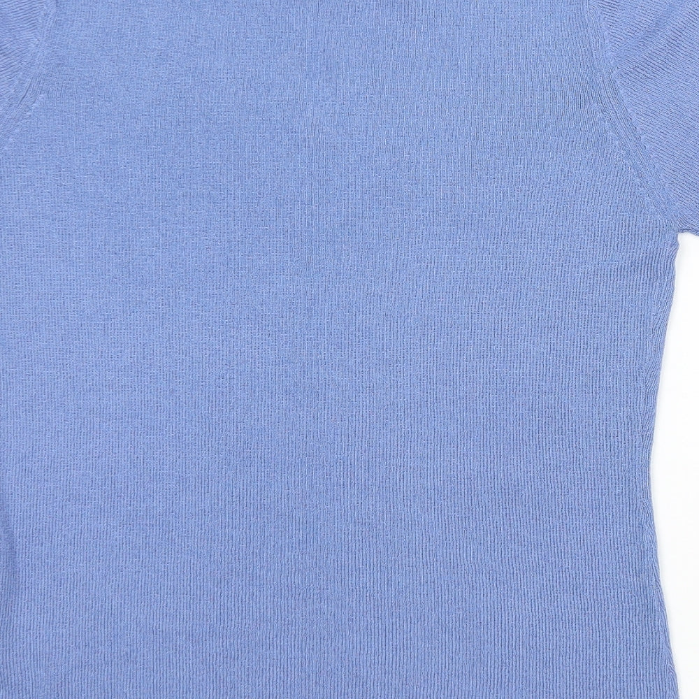 Essentials Womens Blue Round Neck  Acrylic Vest Jumper Size 14   - 14-16