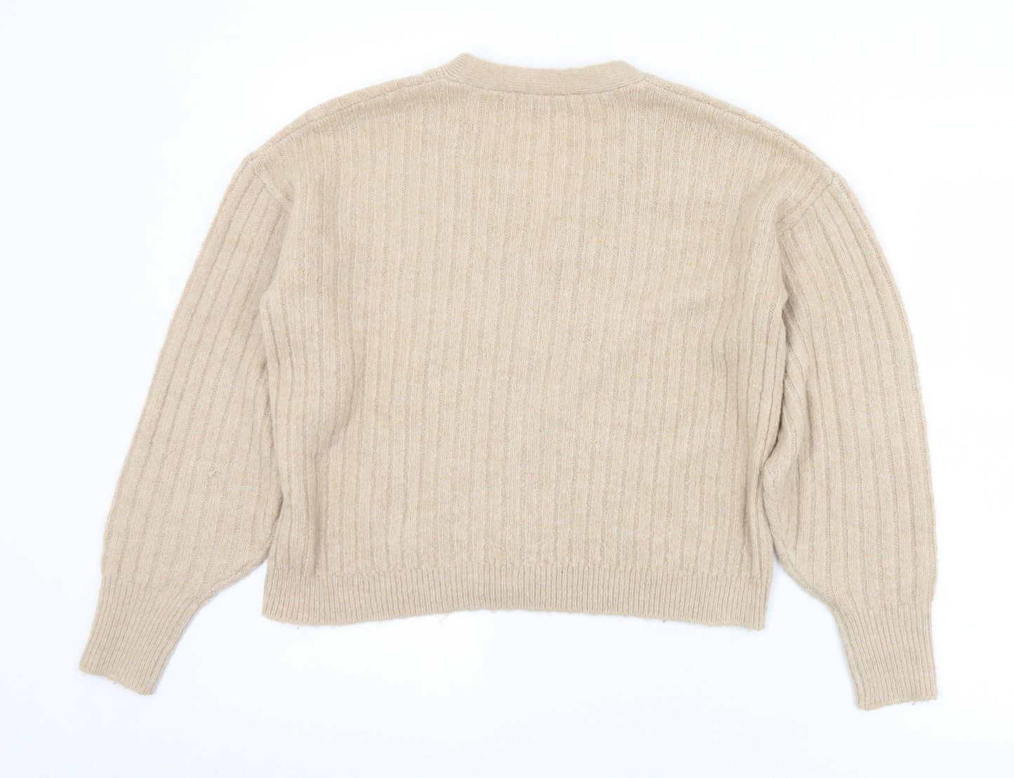 George Girls Brown V-Neck  Acrylic Cardigan Jumper Size 12-13 Years  Button