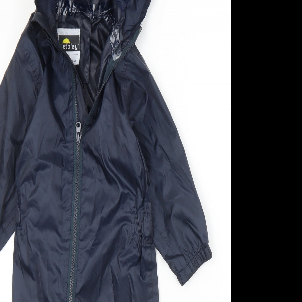 Wet Play Boys Blue   Rain Coat Coat Size 2-3 Years  Zip - All in one