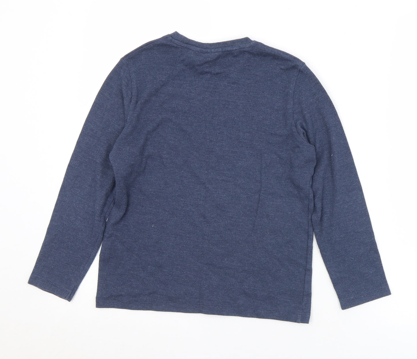 Zara Boys Blue  Cotton Basic T-Shirt Size 8-9 Years Crew Neck  - Christmas. Slogan