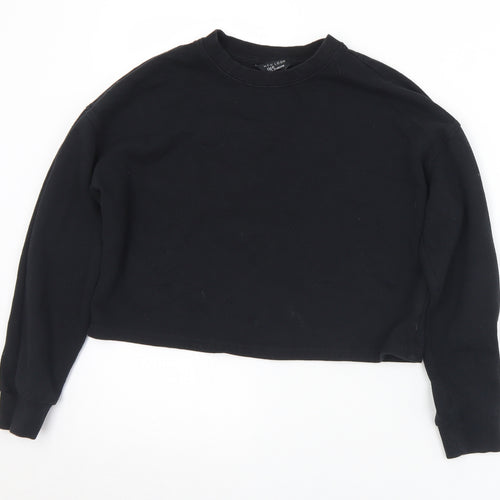 New Look Girls Black  Cotton Pullover Sweatshirt Size 12-13 Years   - Cropped