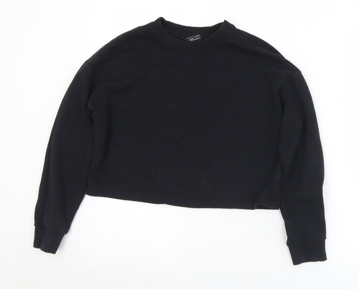 New Look Girls Black Cotton Pullover Sweatshirt Size 12-13 Years - Cropped