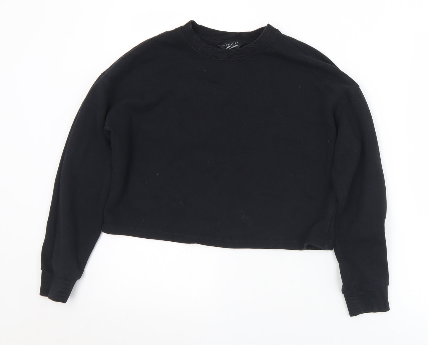 New Look Girls Black  Cotton Pullover Sweatshirt Size 12-13 Years   - Cropped