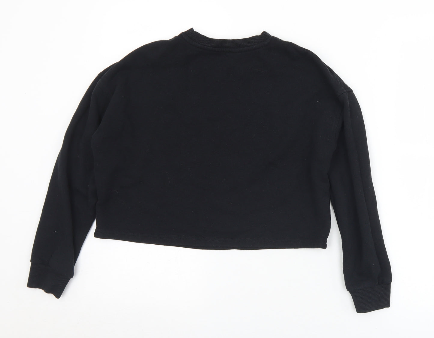 New Look Girls Black  Cotton Pullover Sweatshirt Size 12-13 Years   - Cropped