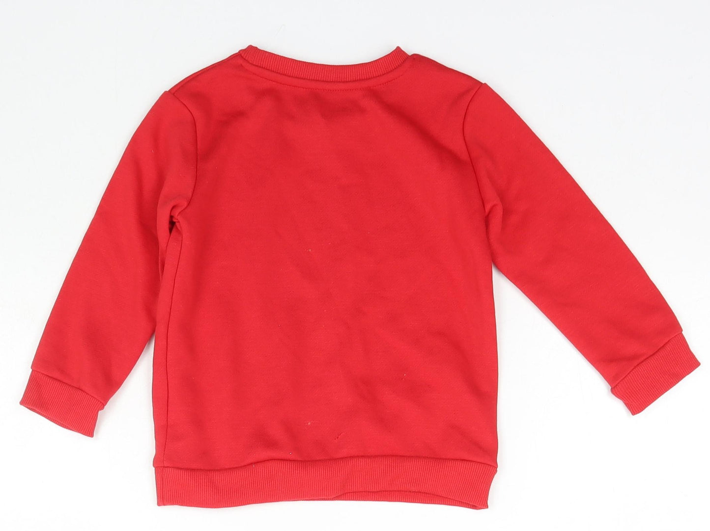 Preworn Girls Red Crew Neck  Polyester Pullover Jumper Size 2 Years  Pullover