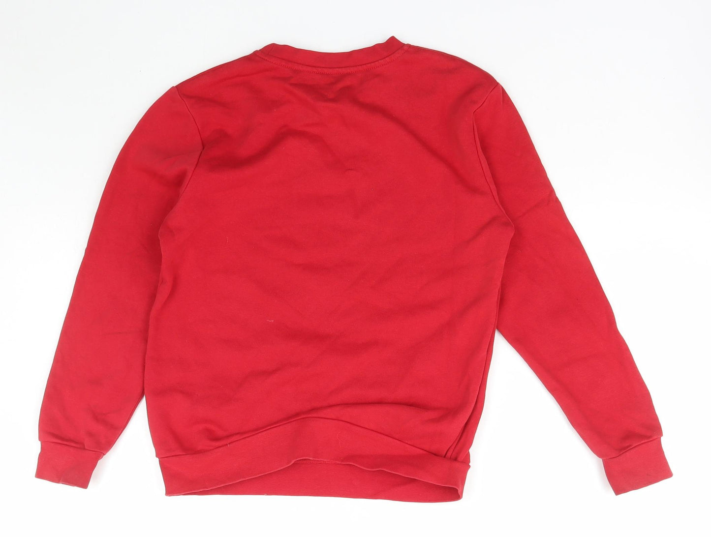 George Girls Red Crew Neck  Cotton Pullover Jumper Size 9-10 Years  Pullover