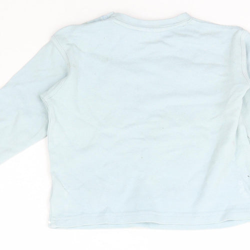 Cherokee Boys Purple  Cotton Basic T-Shirt Size 12-18 Months Crew Neck Button