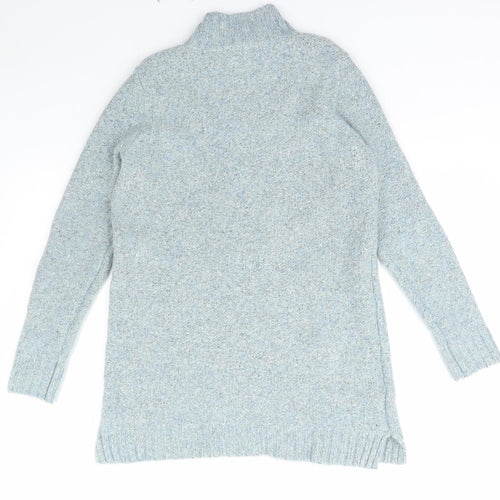 M&Co Womens Blue Collared  Polyester Pullover Jumper Size 12