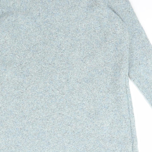 M&Co Womens Blue Collared  Polyester Pullover Jumper Size 12