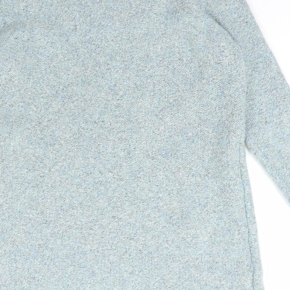 M&Co Womens Blue Collared  Polyester Pullover Jumper Size 12