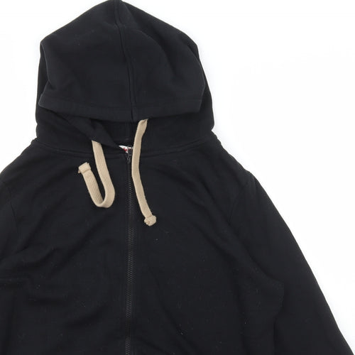 John Baner Mens Black  Polyester Full Zip Hoodie Size L