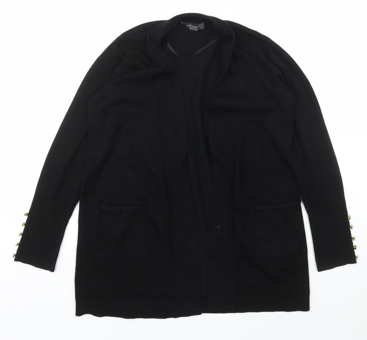 Primark Womens Black Collared  Viscose Cardigan Jumper Size S
