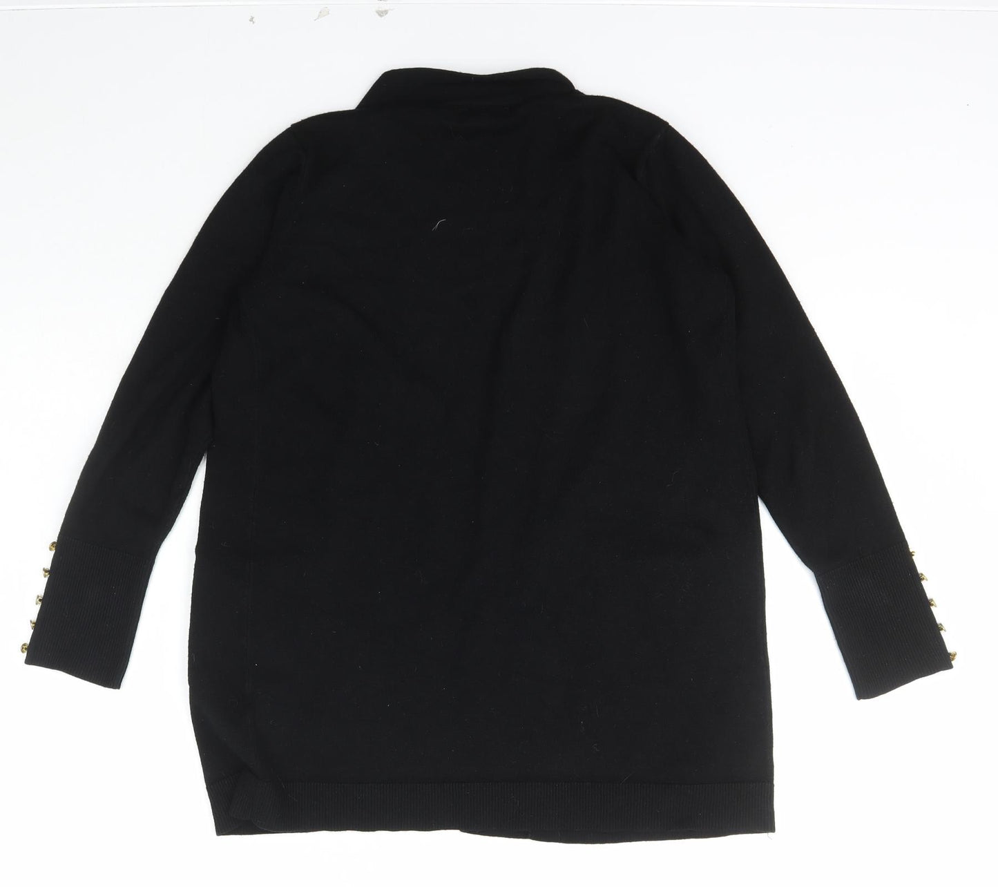 Primark Womens Black Collared  Viscose Cardigan Jumper Size S