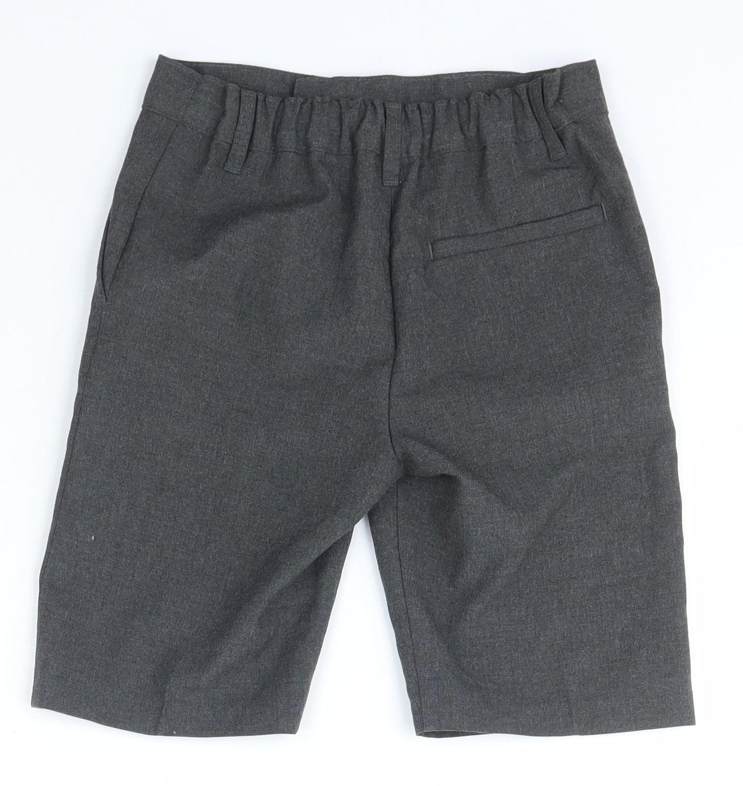 Marks and Spencer Boys Grey  Polyester Chino Shorts Size 5-6 Years  Regular Hook & Eye - school