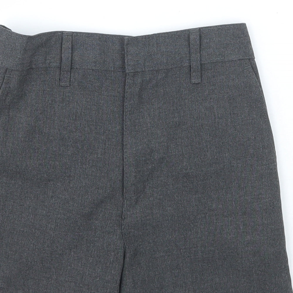 Marks and Spencer Boys Grey  Polyester Chino Shorts Size 5-6 Years  Regular Hook & Eye - school