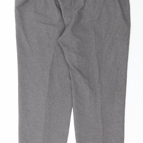 BM Womens Grey Check Polyester Capri Trousers Size 18 L27 in Regular