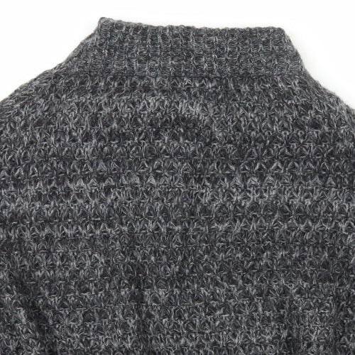 Per Una Womens Grey Roll Neck  Acrylic Cape Jumper One Size