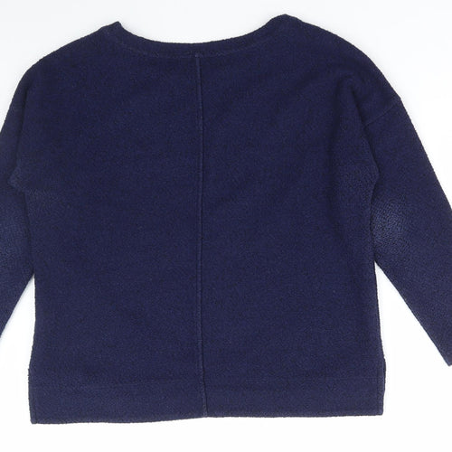 Marks and Spencer Womens Blue Scoop Neck  Polyester Pullover Jumper Size 16