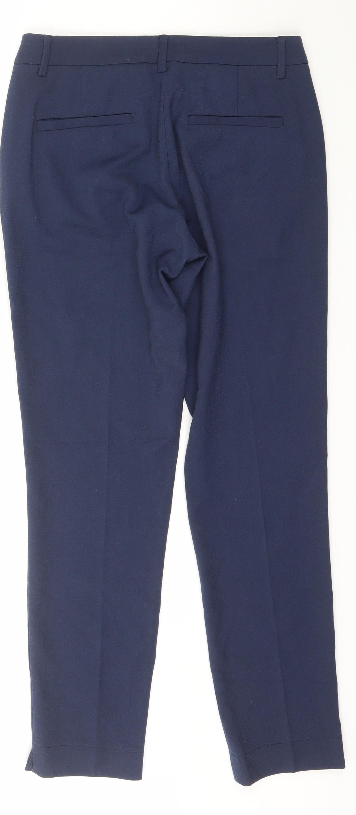 Sisley Womens Blue  Polyester Capri Trousers Size 8 L27 in Regular Hook & Eye