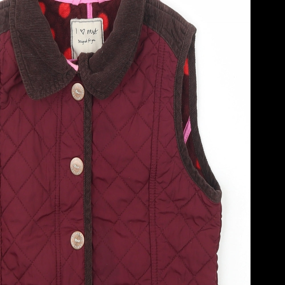 NEXT Girls Red   Gilet Jacket Size 11-12 Years  Zip