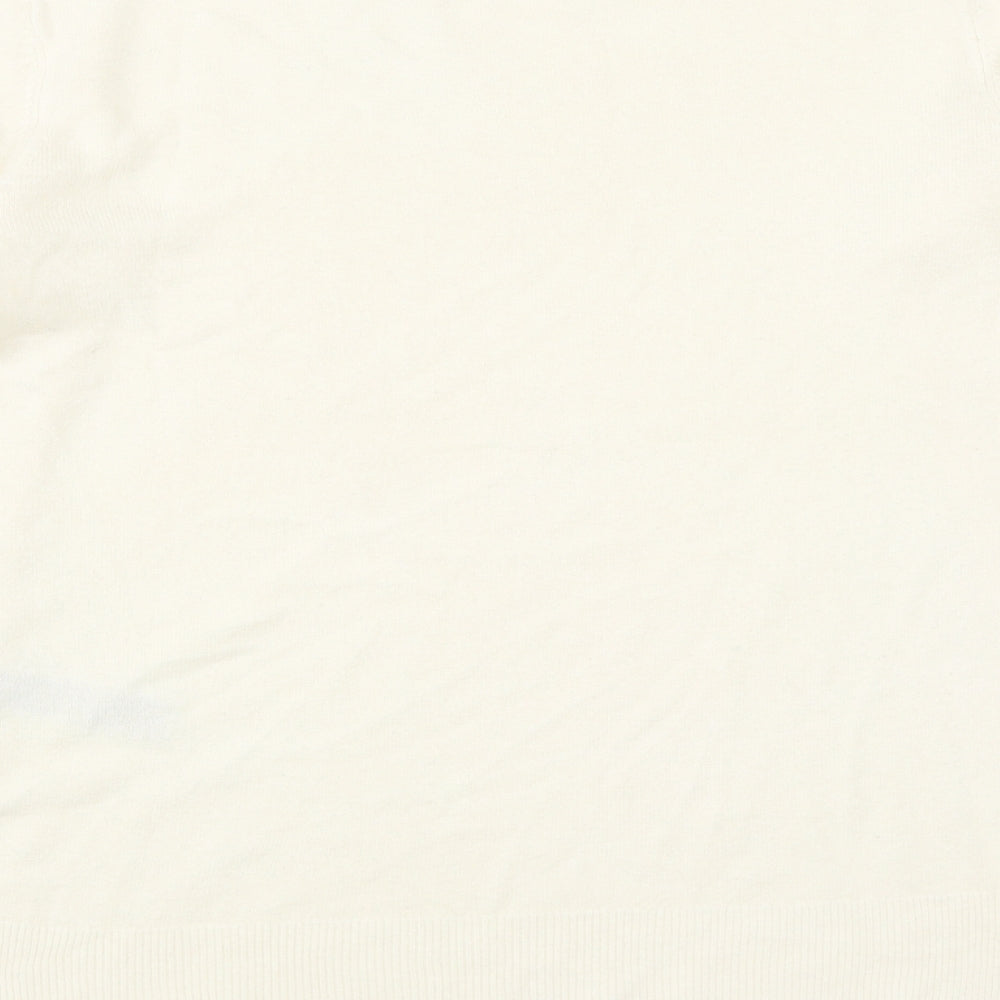 Marks and Spencer Womens White Round Neck  Acrylic Pullover Jumper Size 10