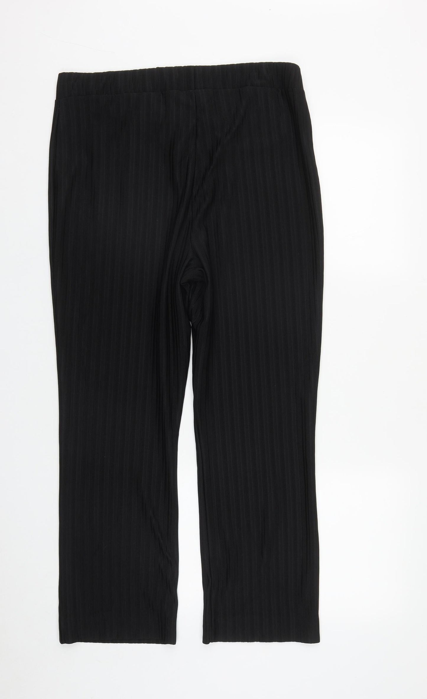 Papaya Womens Black  Polyester Trousers  Size 14 L27 in Regular