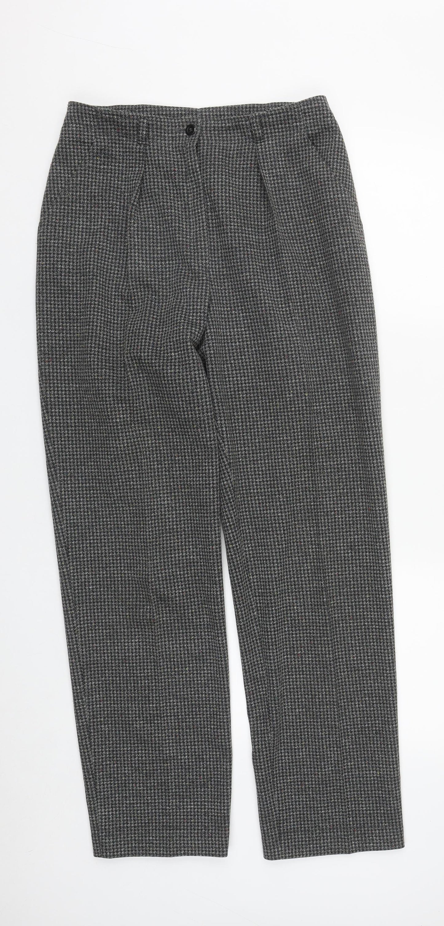 Lapious Womens Multicoloured Plaid Polyester Trousers  Size 14 L29 in Regular Zip