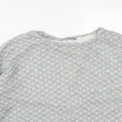 Primark Womens Blue Round Neck Geometric Polyester Pullover Jumper Size 12
