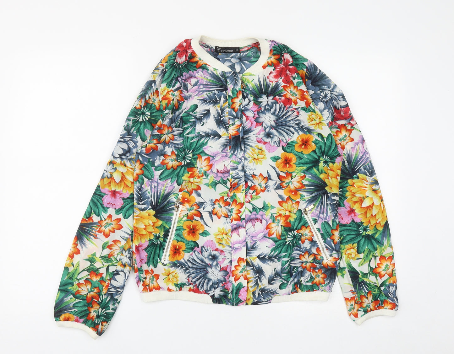 Daphnea Womens Multicoloured Floral  Jacket  Size M  Zip