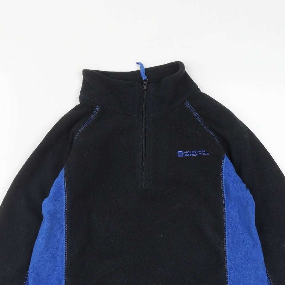 Mountain Warehouse Boys Black  Polyacrylate Fibre Pullover Sweatshirt Size 11-12 Years  Zip