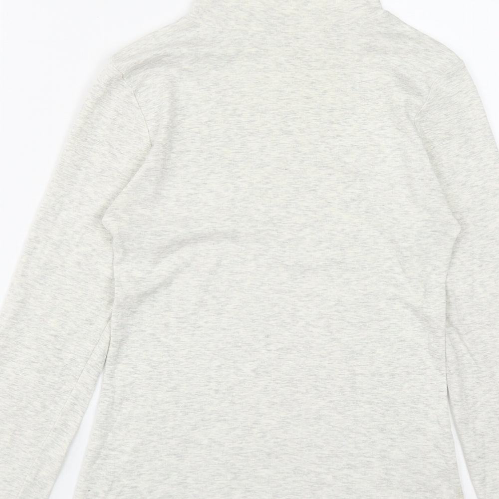 Peacocks Womens Grey  Cotton Basic T-Shirt Size 10 High Neck