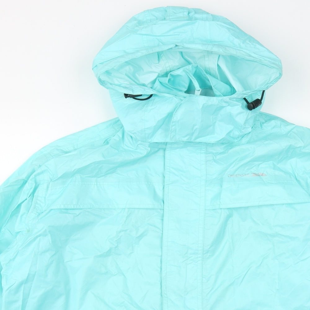 Trespass Womens Green   Rain Coat Jacket Size M  Zip