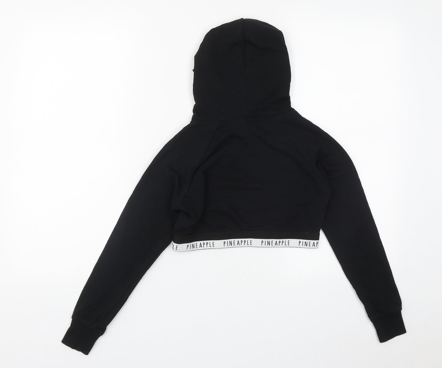 Pineapple Girls Black  Cotton Pullover Hoodie Size 9-10 Years