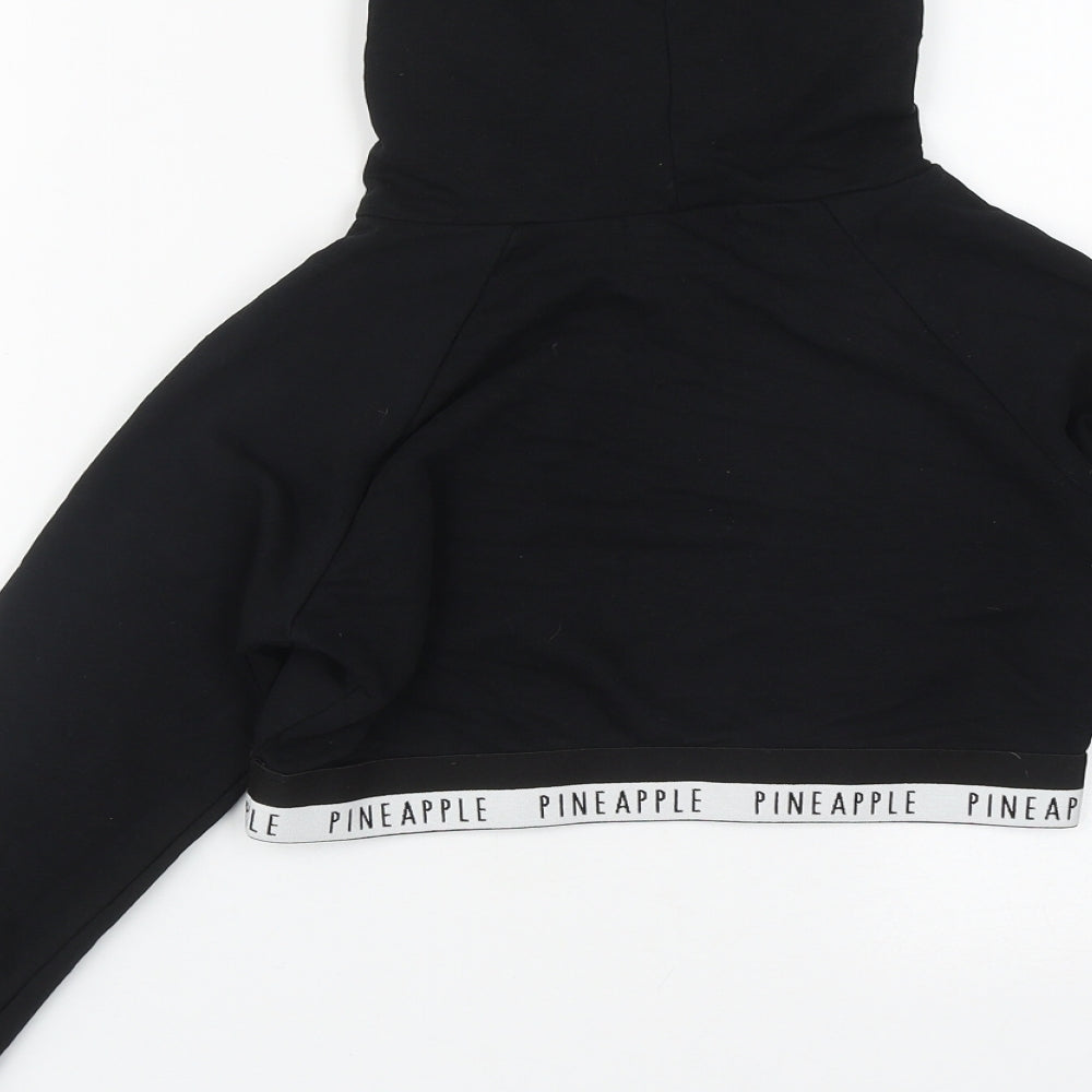 Pineapple Girls Black  Cotton Pullover Hoodie Size 9-10 Years