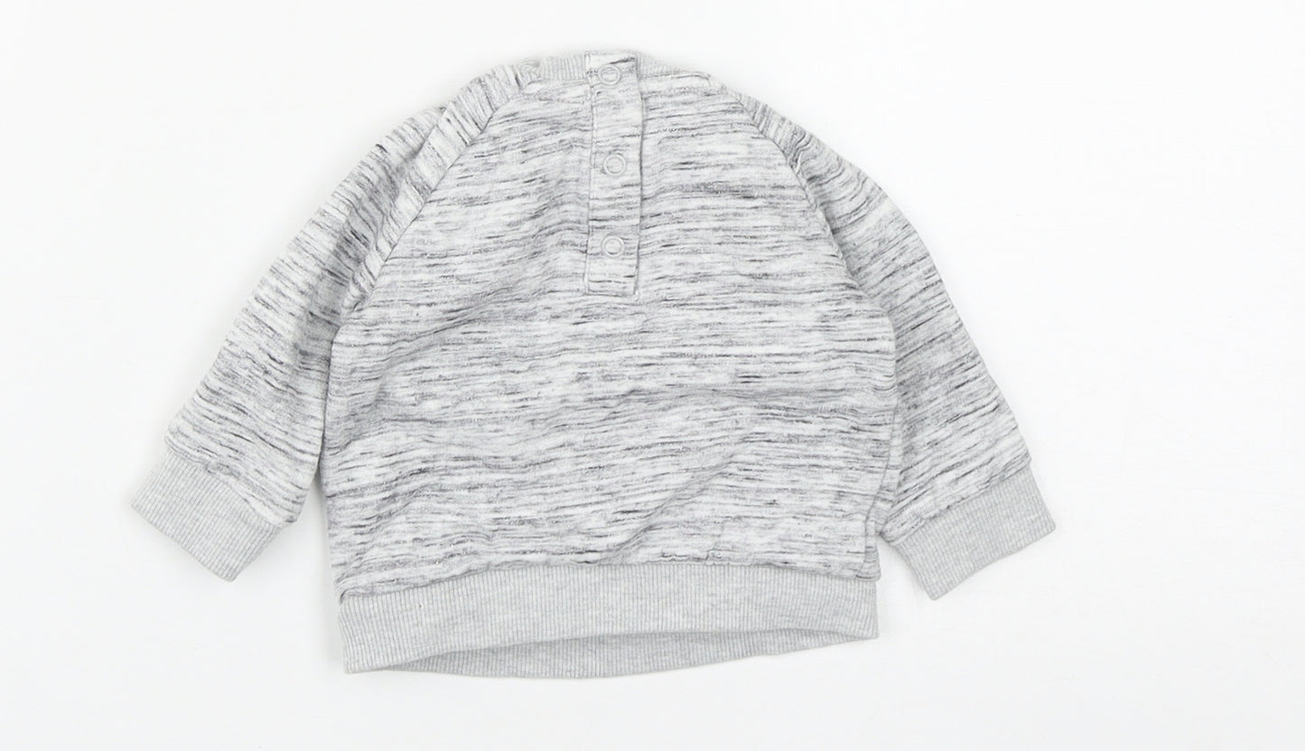 Disney Baby Baby Grey  Polyester Pullover Jumper Size 0-3 Months  Snap - Mickey Mouse