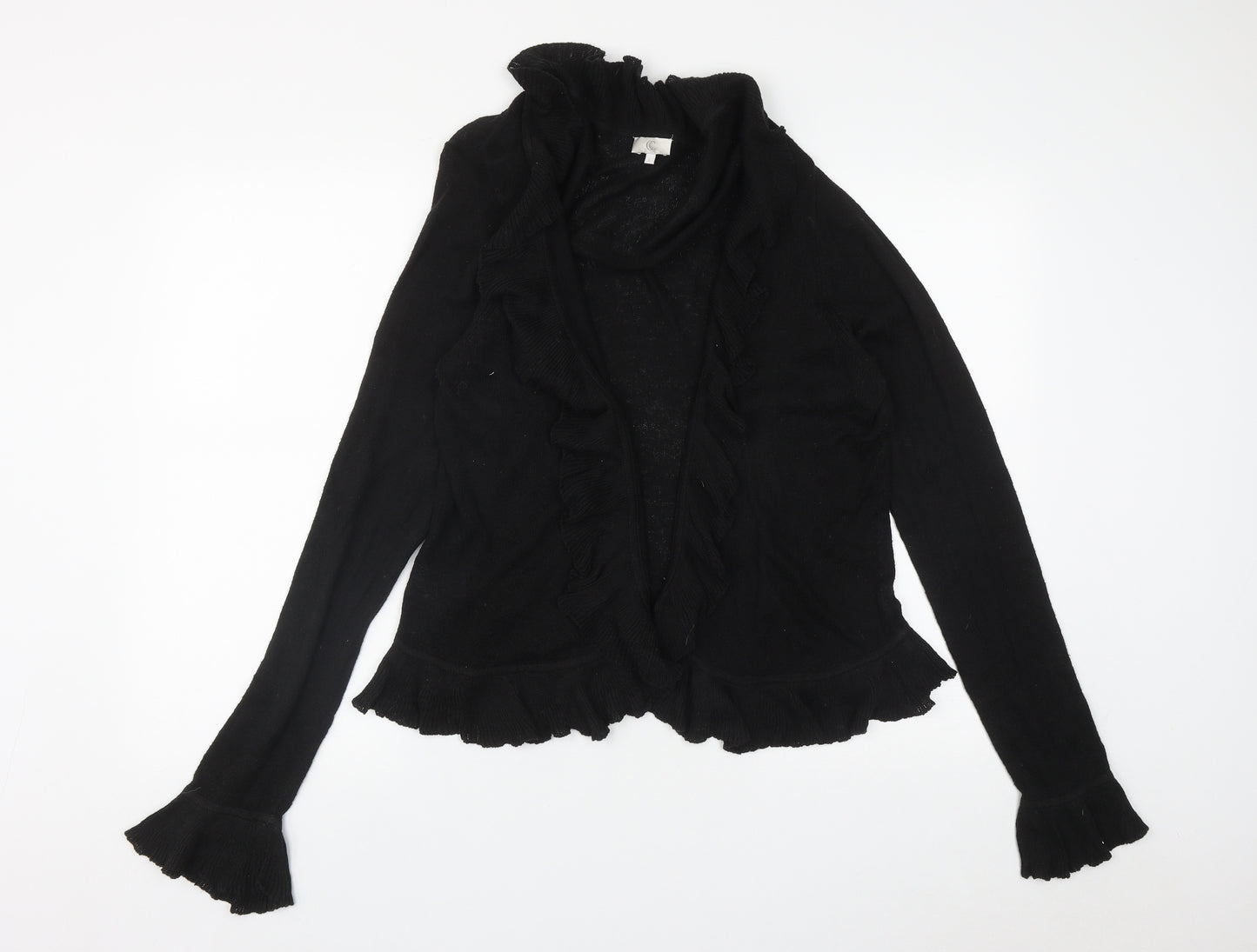 CC Womens Black V-Neck  Cotton Cardigan Jumper Size L