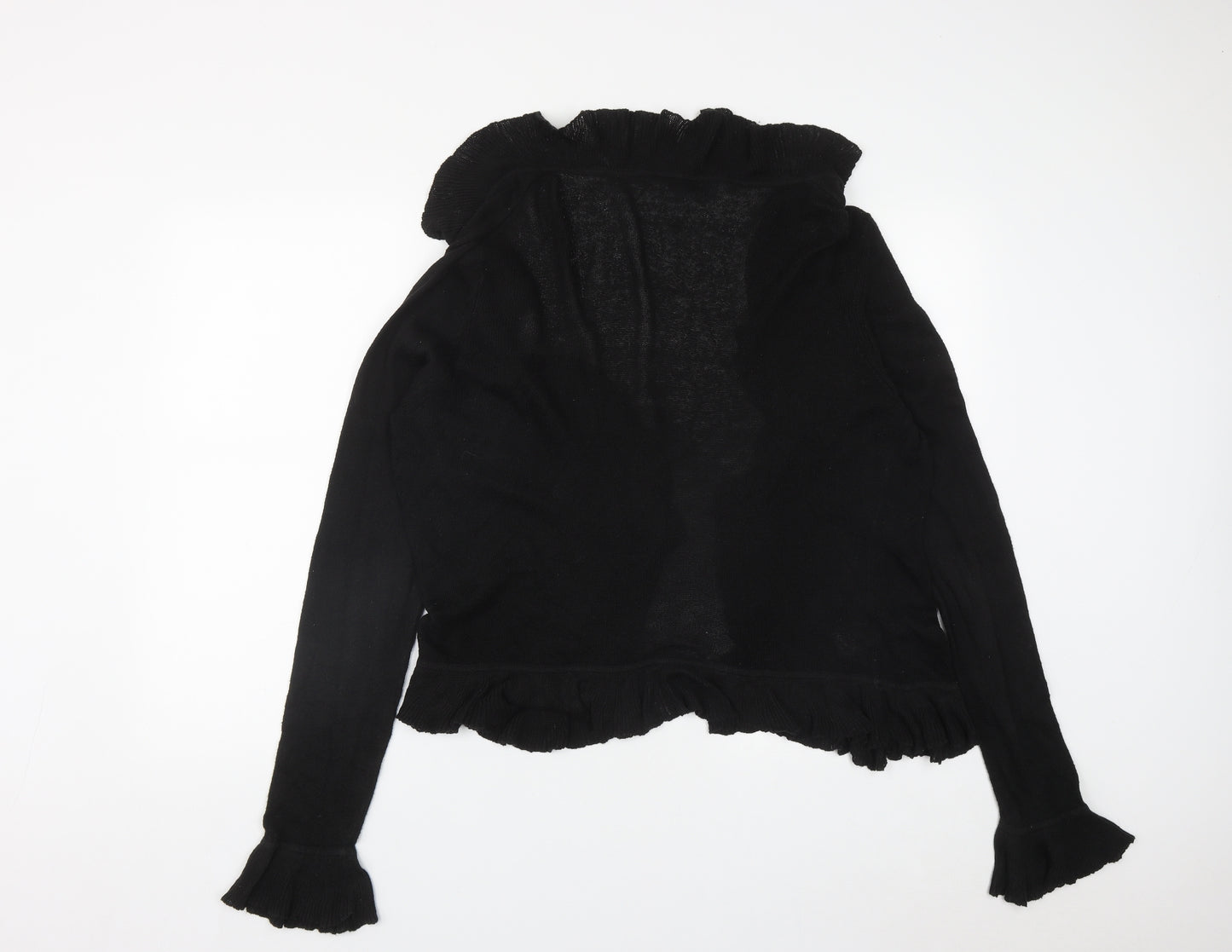CC Womens Black V-Neck  Cotton Cardigan Jumper Size L