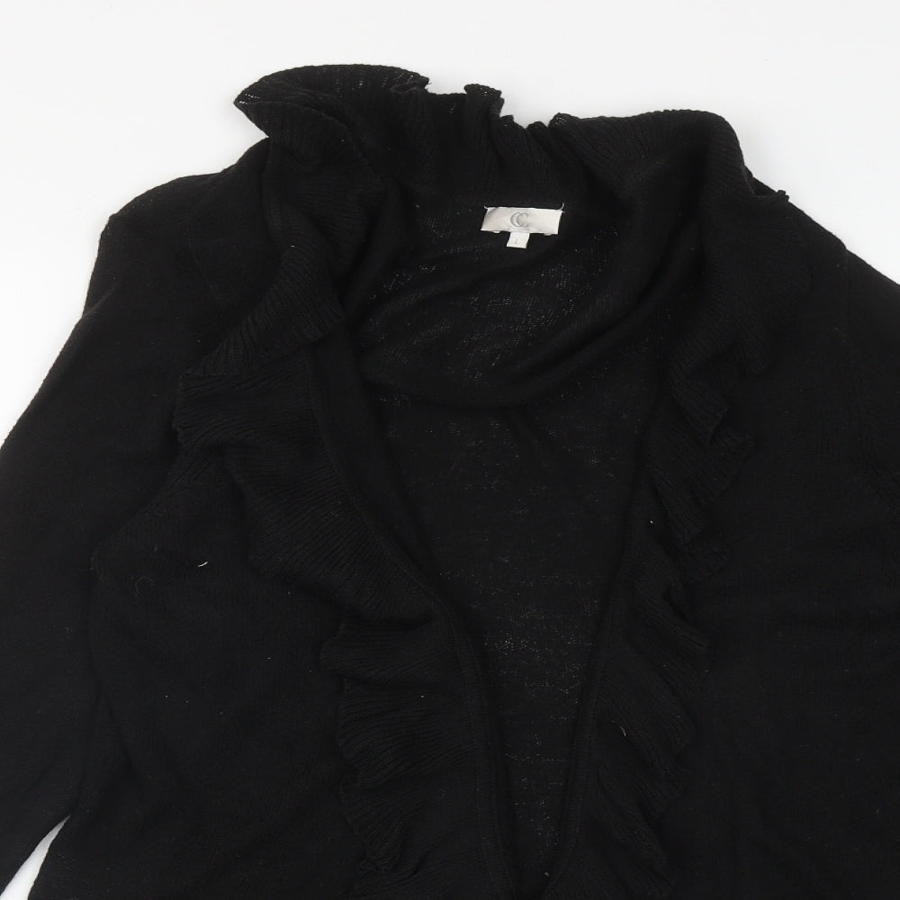 CC Womens Black V-Neck  Cotton Cardigan Jumper Size L
