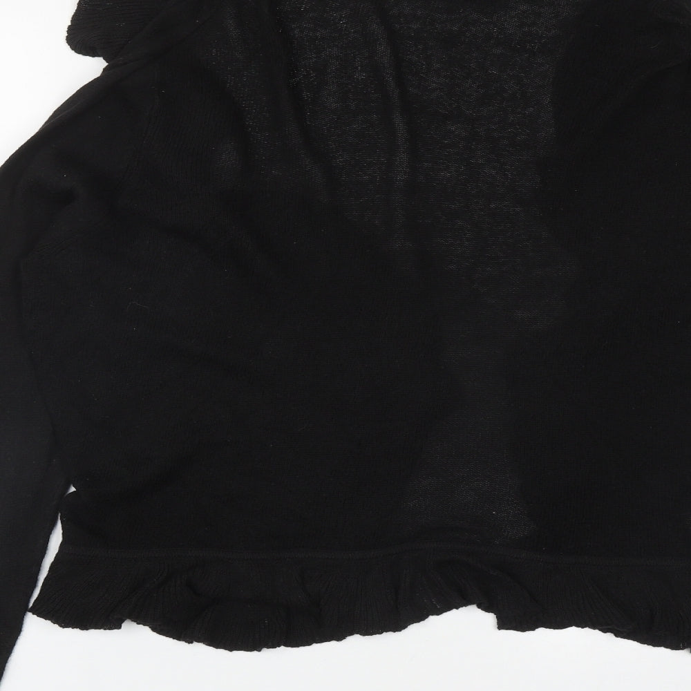 CC Womens Black V-Neck  Cotton Cardigan Jumper Size L