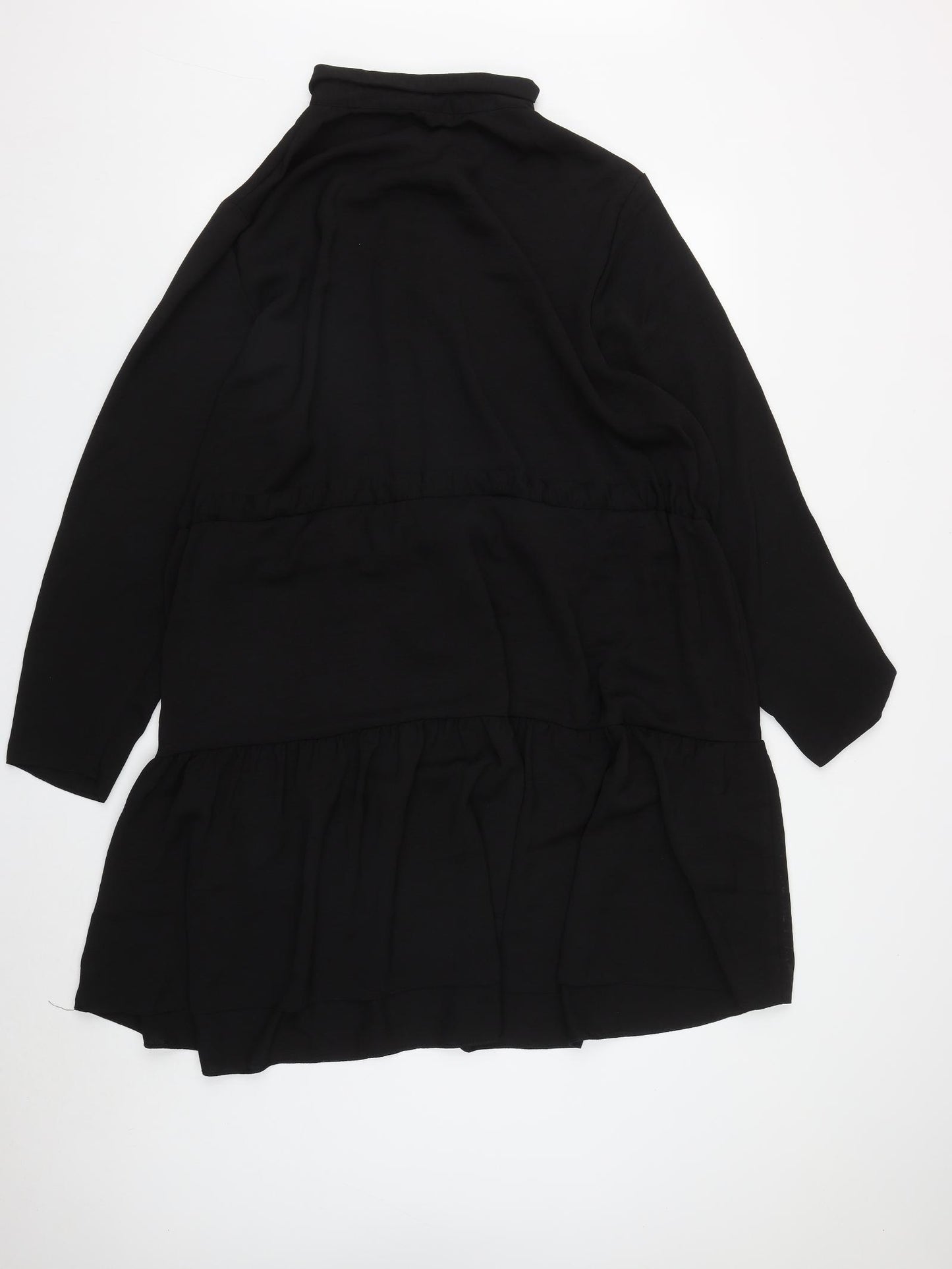 New Look Womens Black  Polyester Shirt Dress  Size 24  Collared Button