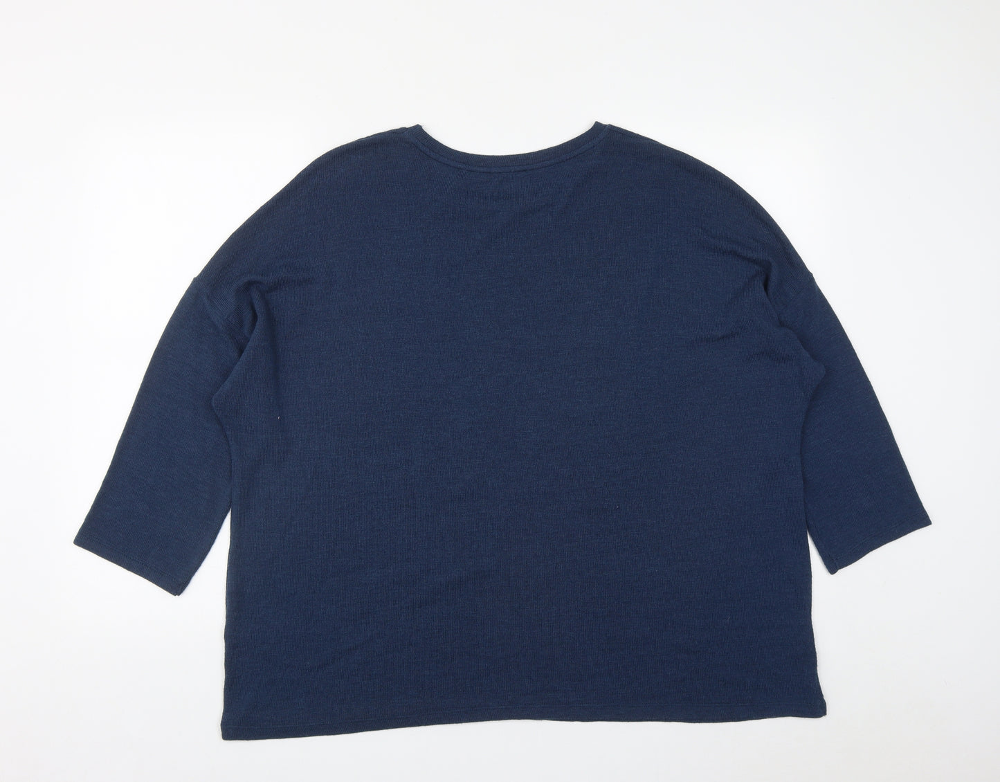 TU  Womens Blue Round Neck  Polyester Pullover Jumper Size 22